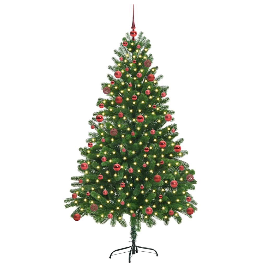 Sapin de Noël | Arbre de Noël avec 300 LED avec support Vert 180 cm PE - 3