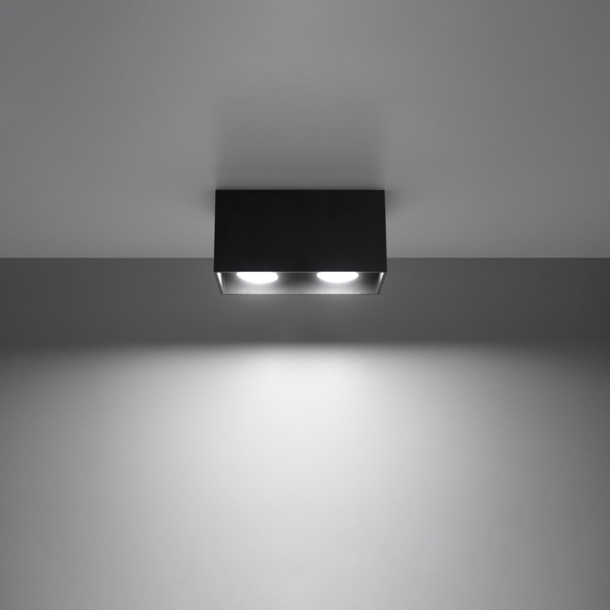 Plafon QUADX MAXI czarny LED 3000K - 20x10x10cm Sollux