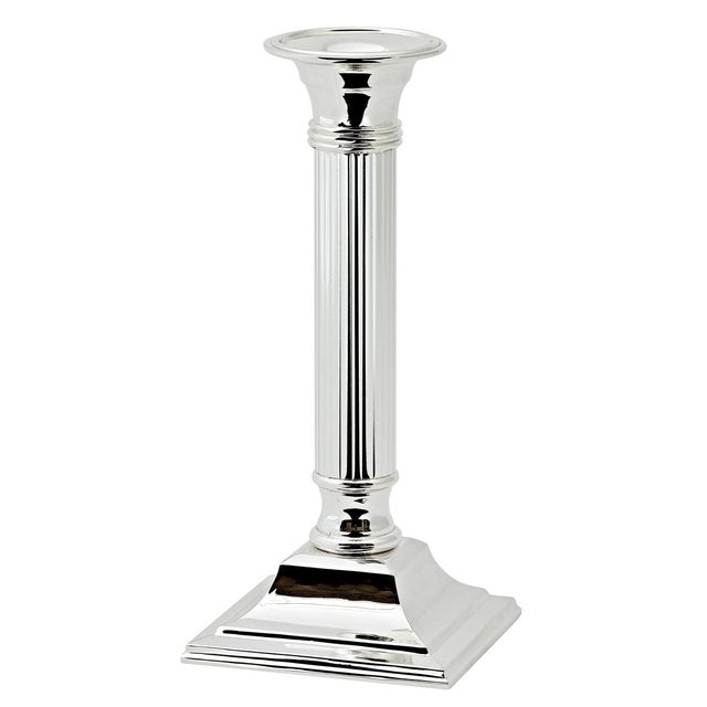 Castiçal - Metal banhado a prata - Prata (19cm)
