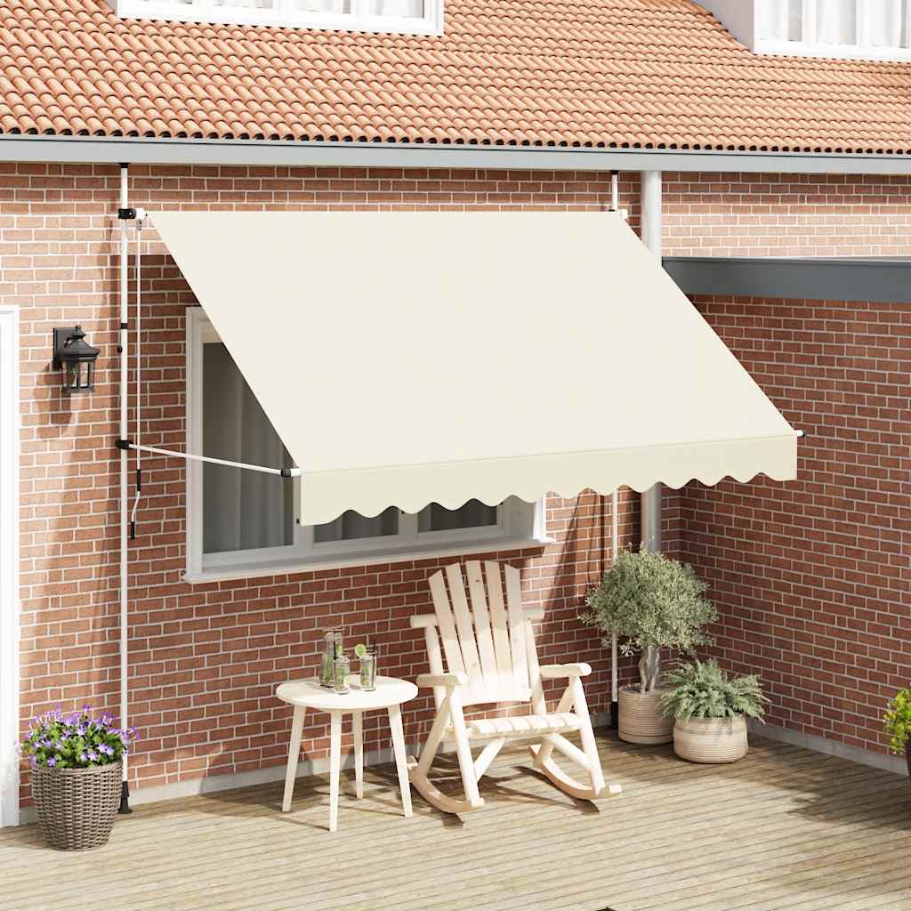 Toldo retráctil de operación manual 300 cm crema vidaxl