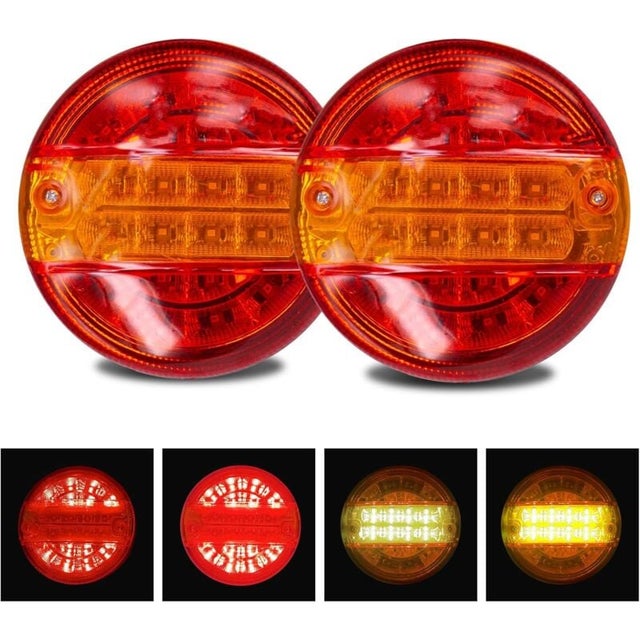 Lot De 6 Feux De Gabarit LED Rouges 24V Chromés - Pour Camion, Caravane, Remorque