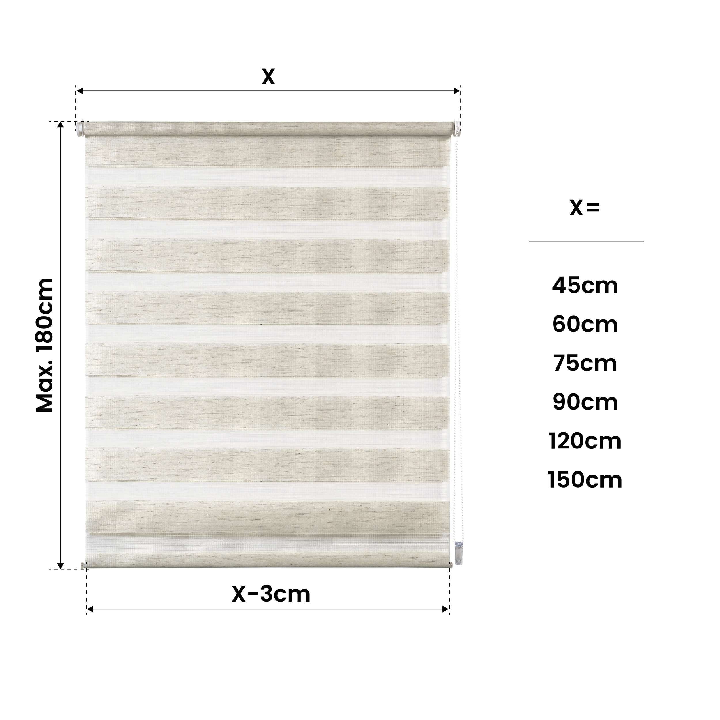 Estor de rolo EasyFix Dia/Noite, estore de instalação sem furos Linho, 120 x 180 cm - 6