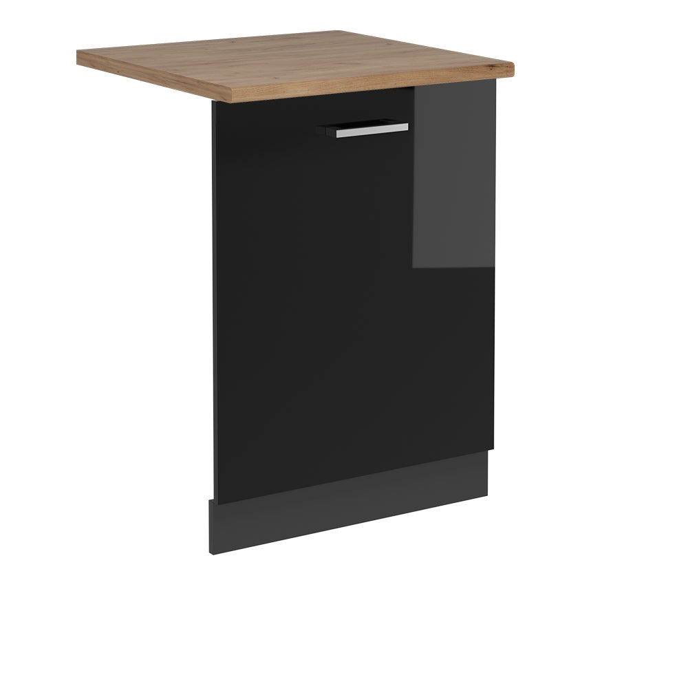 Vicco Panel przedni zmywarki R-Line, Czarny wysoki połysk, 60 cm , BP Dąb