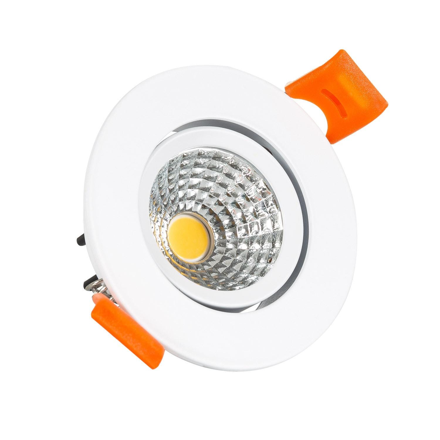 Foco Led Blanco Ledkia Foco Downlight LED 5W COB Direccionable Circular Blanco Corte Ø ...