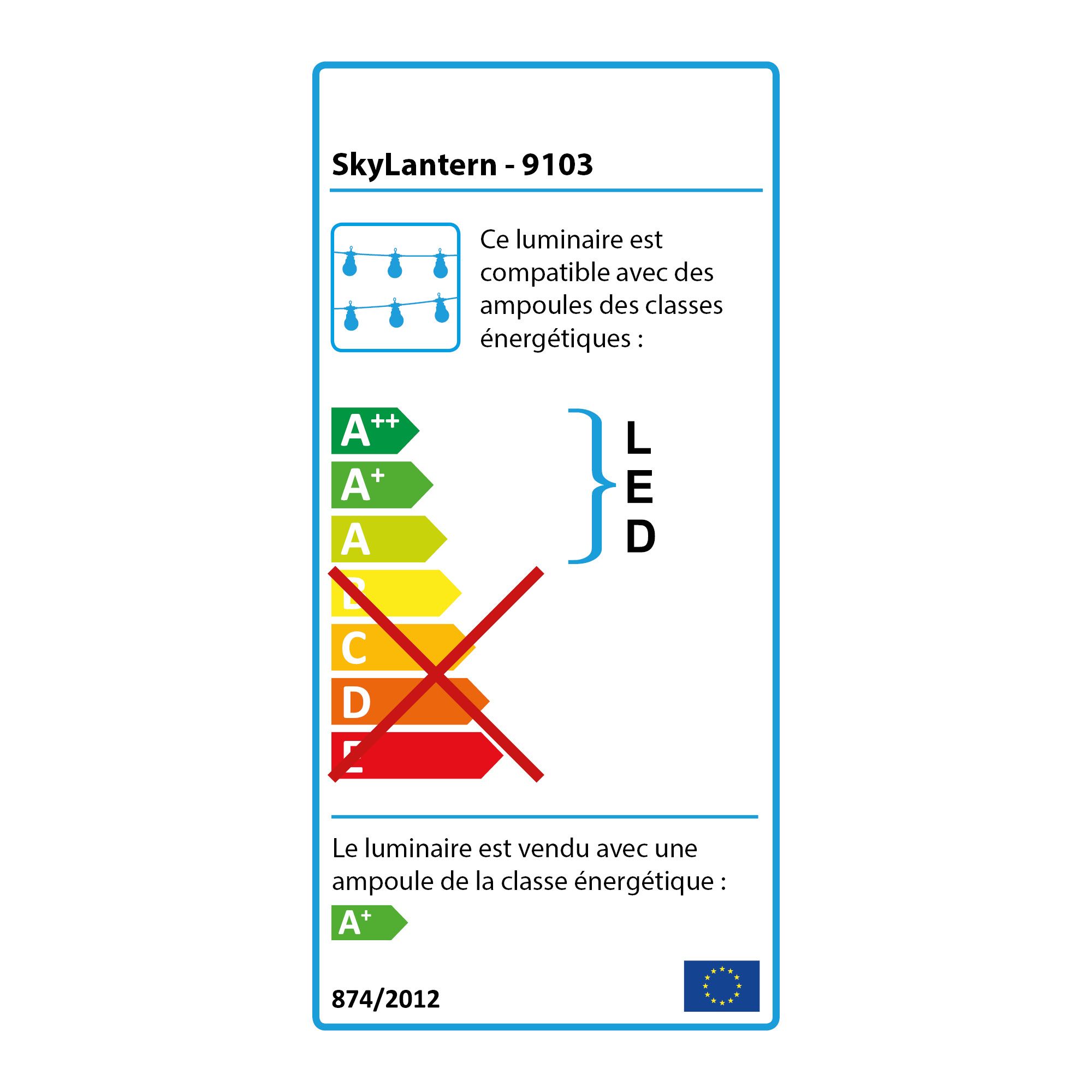 Kit Guirlande Guinguette 20m IP 65 Multicolore SKYLANTERN - 6