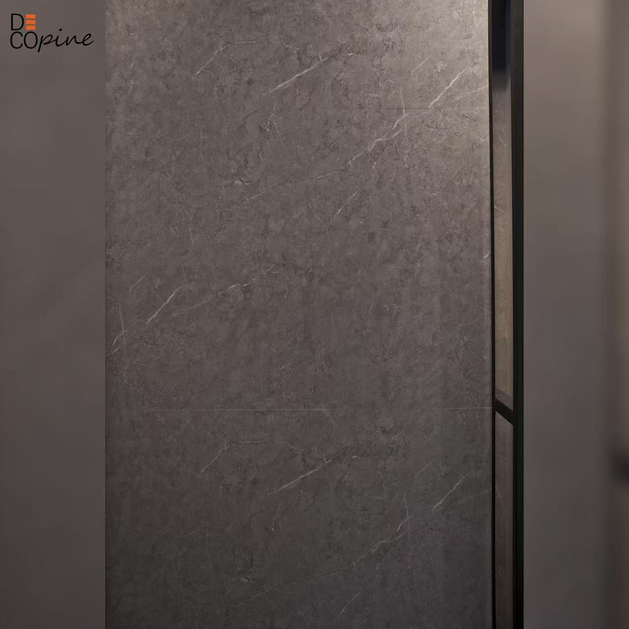 Panneau mural PVC 260 x 120 cm – 4 parties à assembler – effet marbre gris mat – ép. 3 mm – 3,12 m² – Panneau mural douche – Decopine - 7