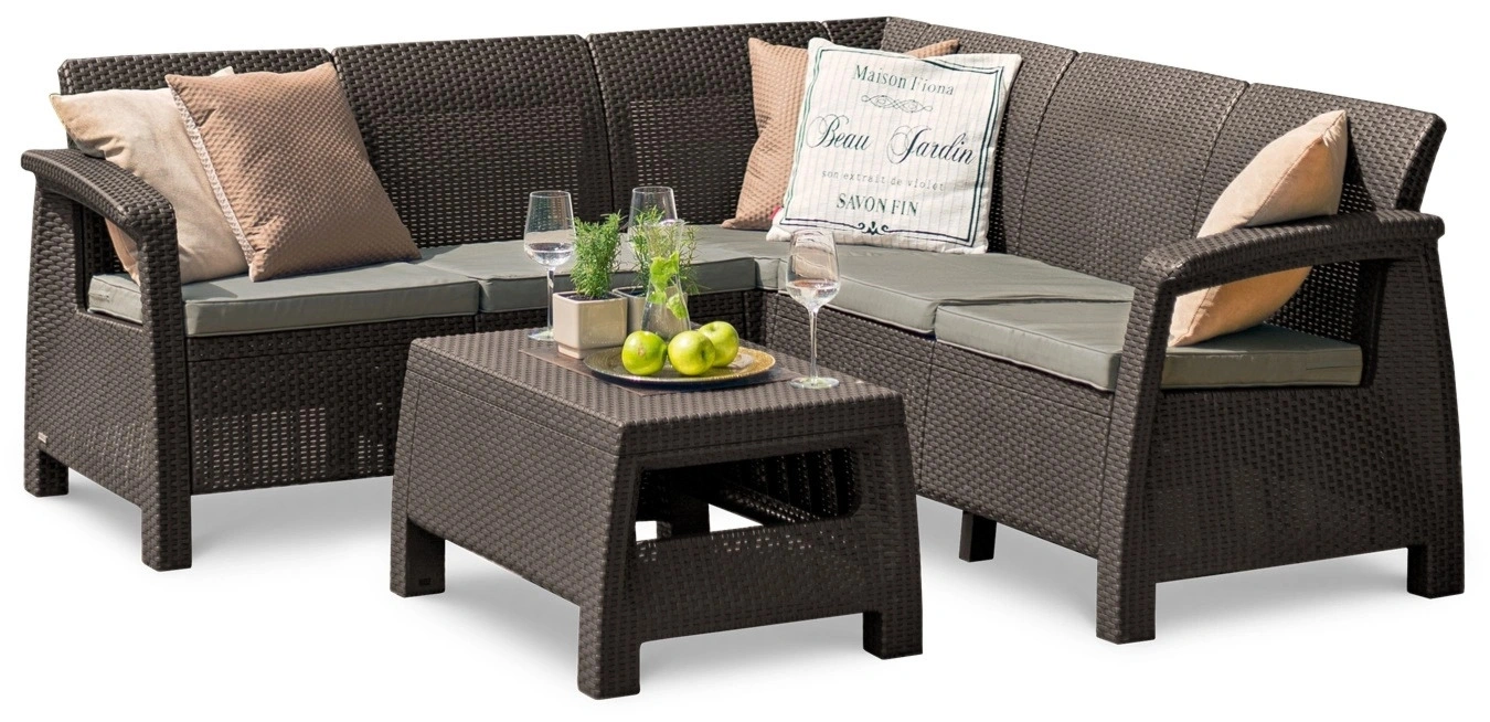 Narożnik ogrodowy CORFU RELAX SET Brown 1 szt