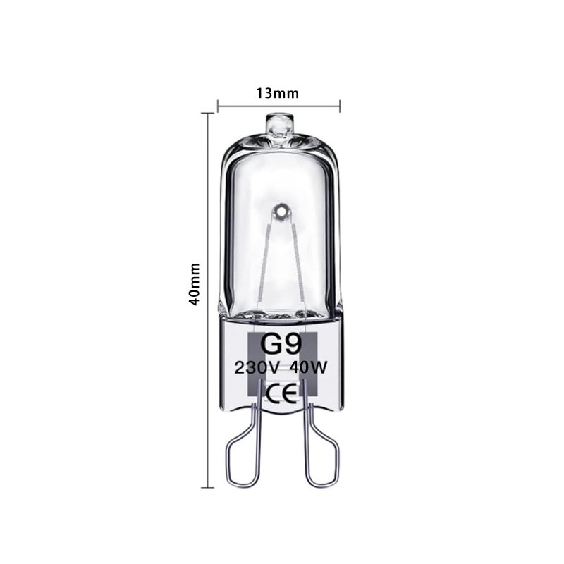 LEDANDER Lot de 10 ampoules halogènes G9 transparentes basse tension, à culot à deux broches, dimmables, compatibles avec les fours, 230 V, 40 W - 2