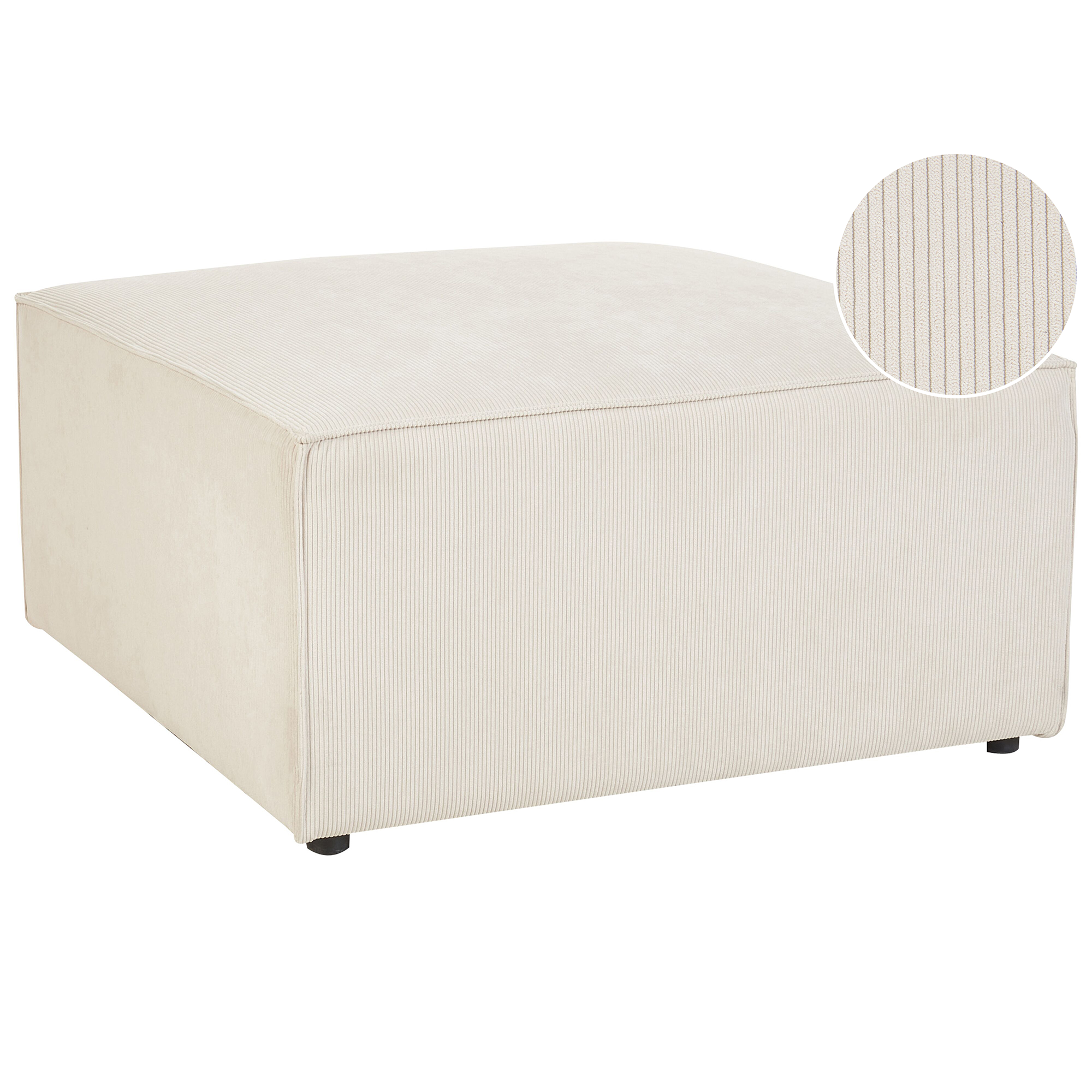 Pouf Ottoman Rectangulaire Velours Côtelé Rouge Clair - Beliani MUKKI - Neuf