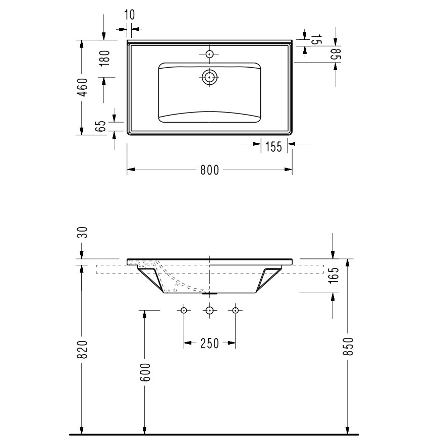 Meuble salle de bain design simple vasque MESSINA largeur 80 cm noyer - 4