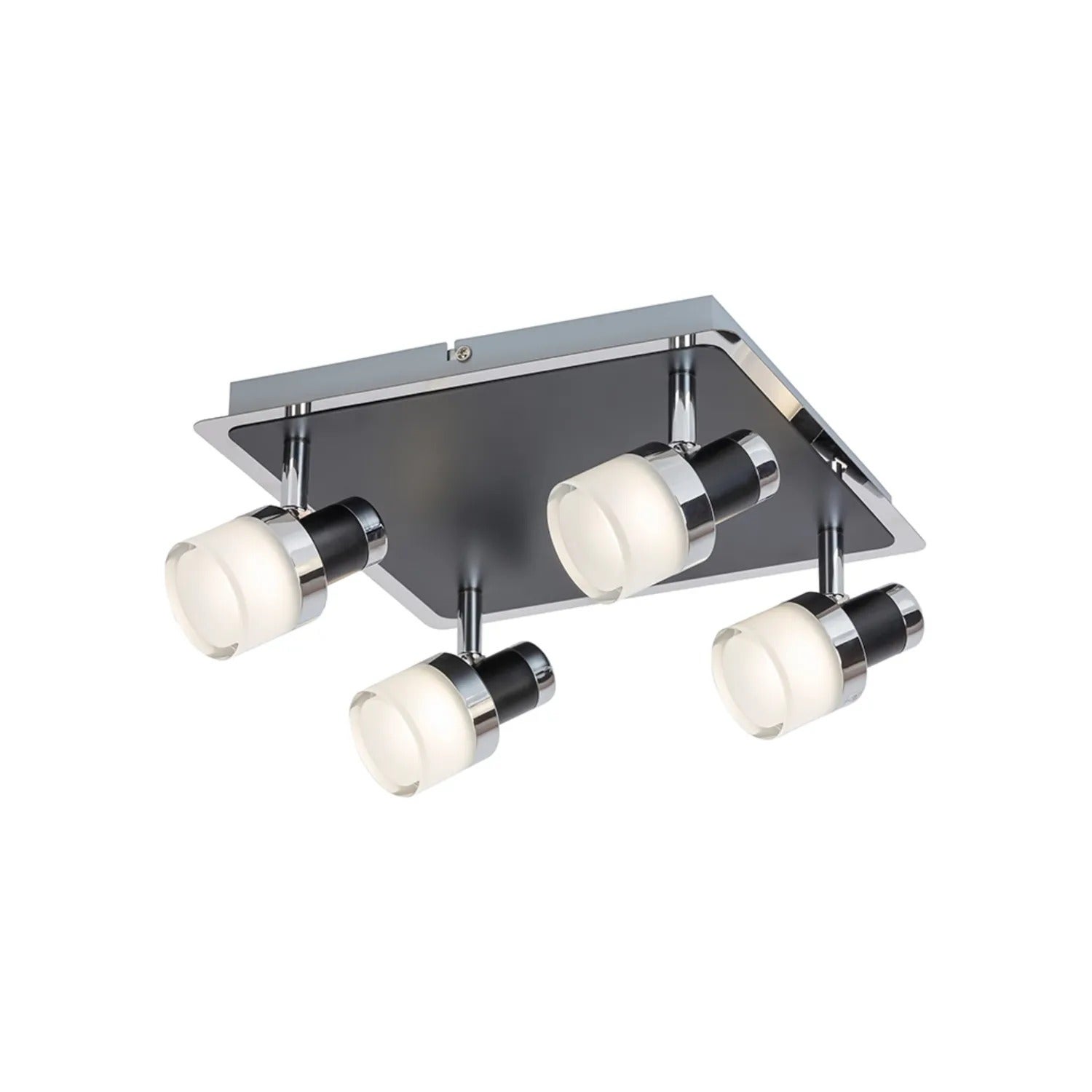 Spot sufitowy reflektor kwadratowy Harold LED 20W Neutralna biel 1600lm czarny-szkło opalizowane wym: 14 x 28 x 28 cm IP44 Rabalux