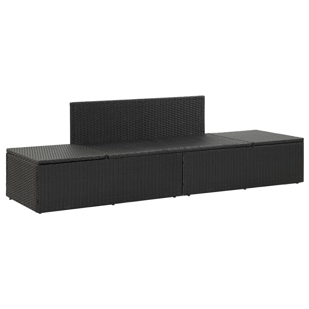 Maison Exclusive - Lettino Prendisole con Cuscini in Polyrattan Nero - 6