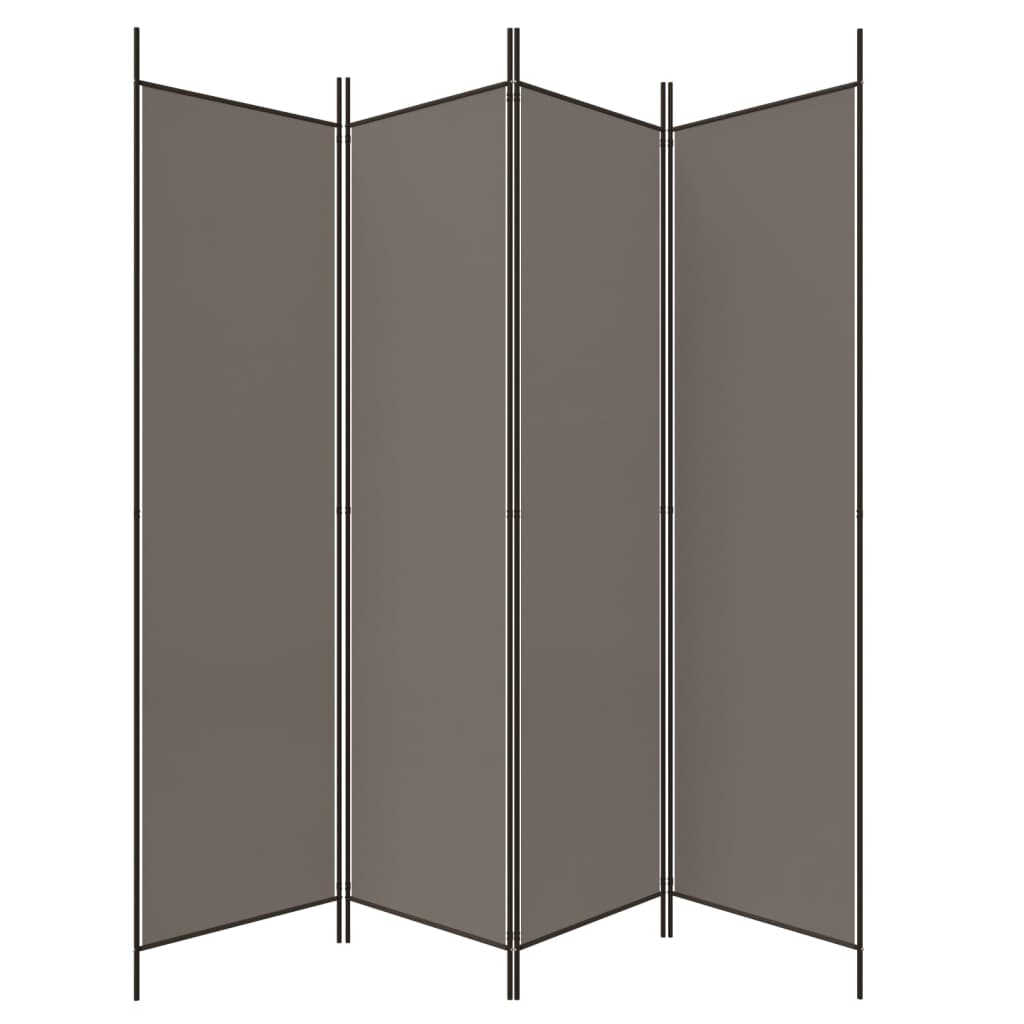 Cloison de séparation 4 panneaux en tissu gris anthracite 200x220 cm - COMFORTXL - 5