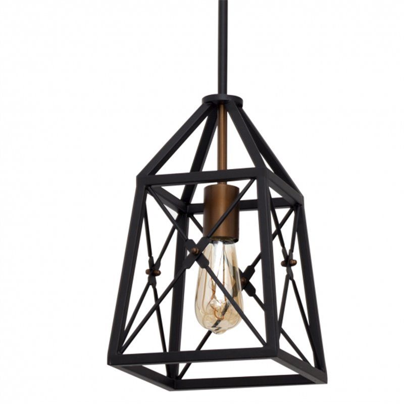 Lampe suspendue Pavel 1xe27 Noir/or FABRILAMP - 5