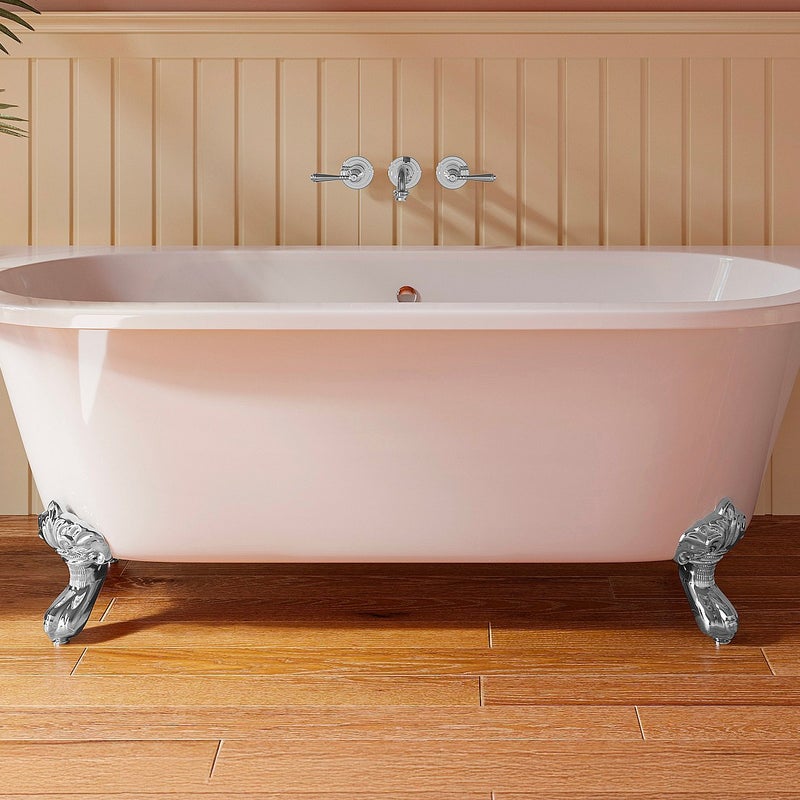 Wanna wolnostojąca przyścienna retro na nóżkach - 190 L - 170 x 74 x 62 cm - Biała - Akryl - SPARUS