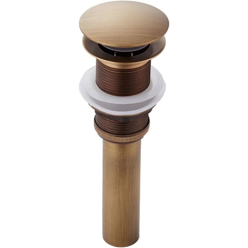 Pop-up Rétro Lavabo Bonde Bonde Clic-clac Bonde sans trop-plein en laiton bronzé Robinet de Vidange Universel pour Lavabo Siphon sans - 2
