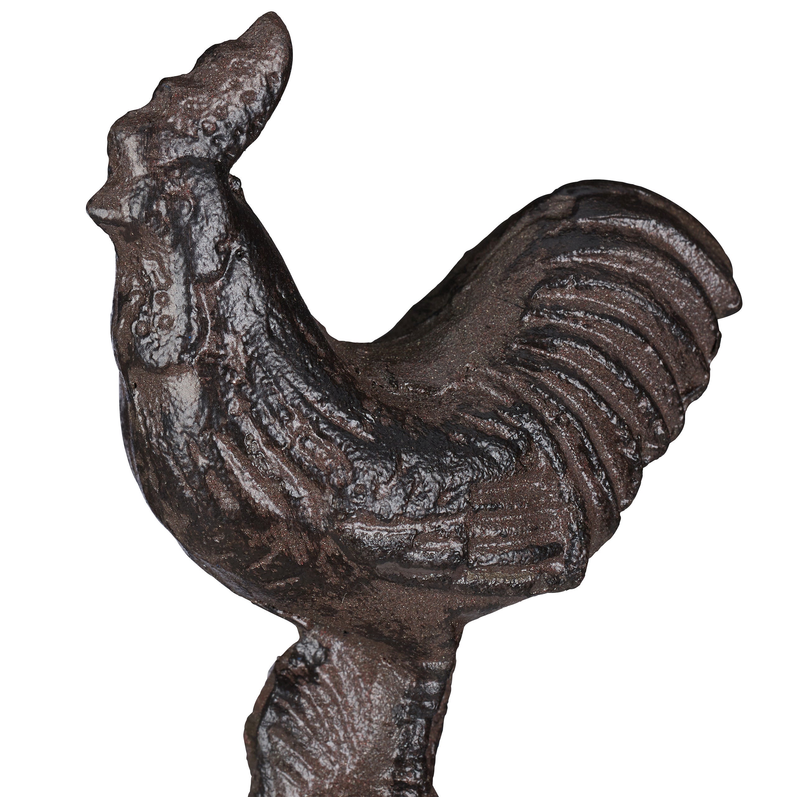 Pluviomètre décoration en métal, outil pour l'extérieur, coq, 17cm 7 pouces, piquet de terre, bronze, antigel, Relaxdays - 7
