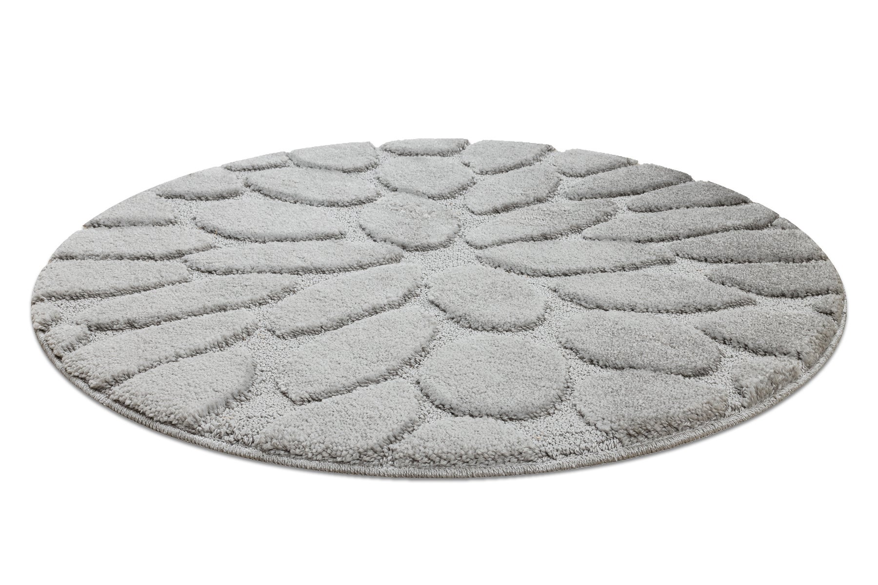 Tapis de salle de bain SUPREME cercle STONES, des pierres, antidérapant, doux - gris cercle 100 cm - 2