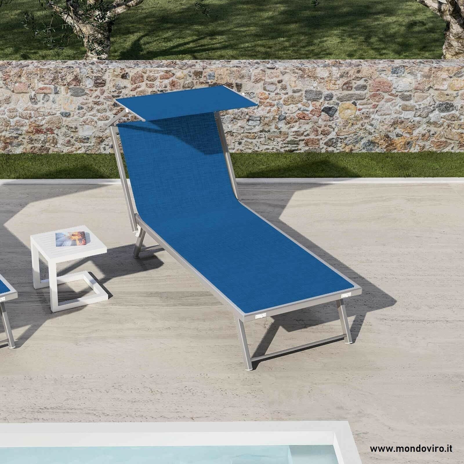Sedia Sdraio Pieghevole Imbottita - Blu, Per Giardino, Spiaggia E Campeggio, Regolabile E Portatile - Foto 10