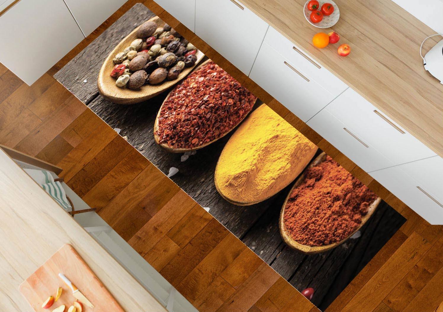 Tapis de cuisine, 100% Made in Italy, Tapis résistant aux taches avec
