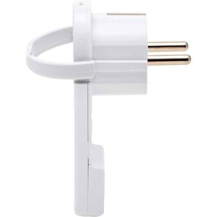 Rallonge Électrique - 5m - H05vv-f 3g1,5 - Fiche Plate - Prise Double - Blanc - 7