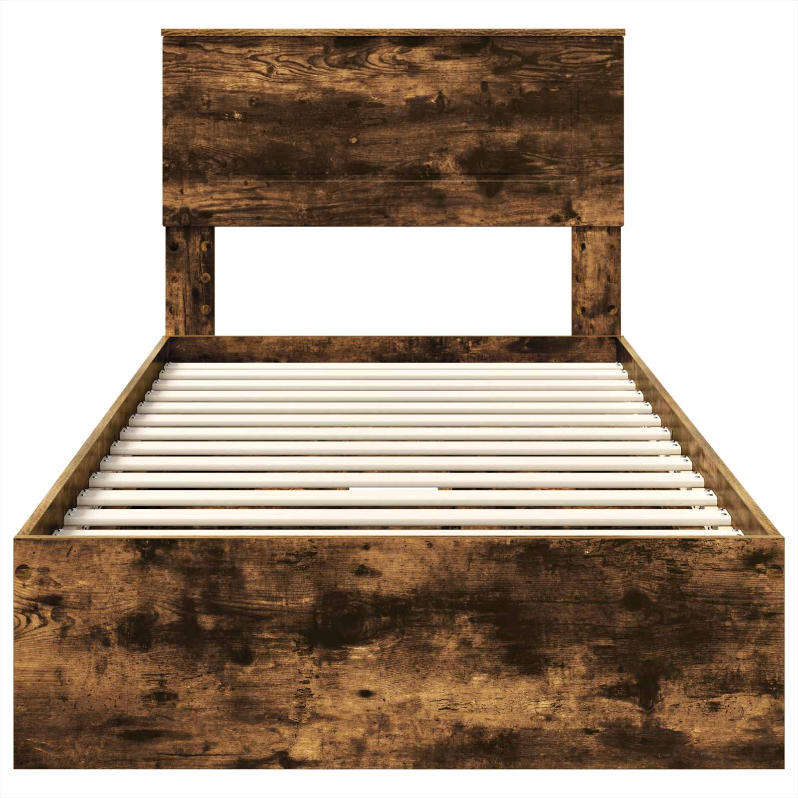 Lit de rangement chêne fumé 75 x 190 cm en panneau de bois - 8