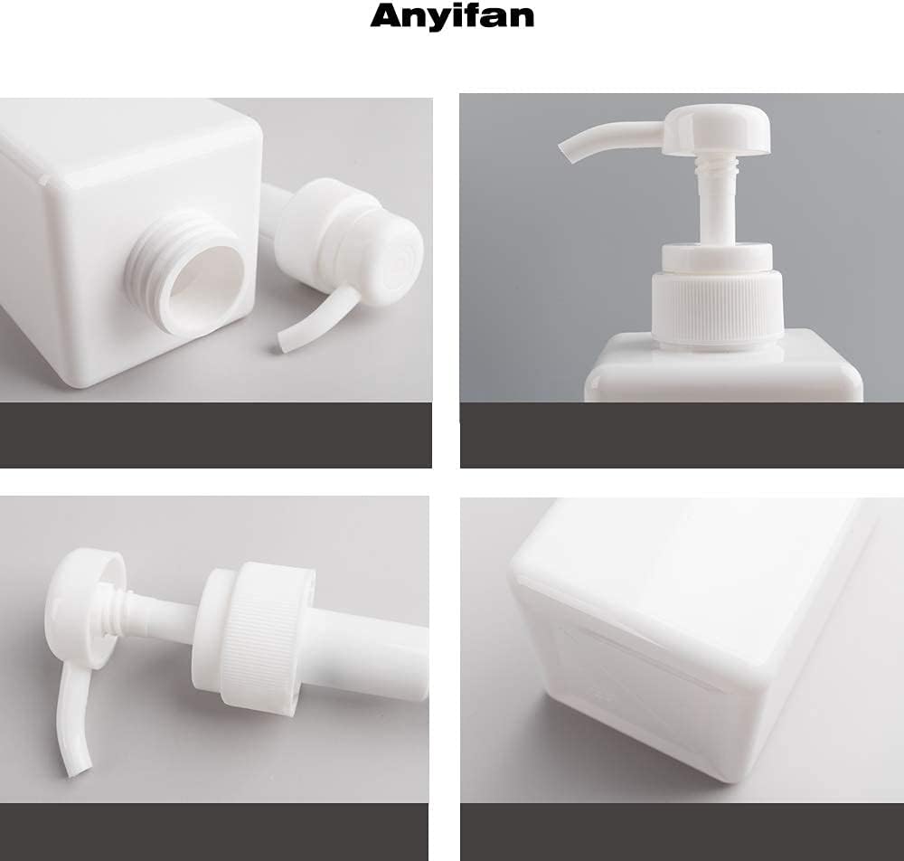 Dispenser di sapone da 450 ml, include 2 flaconi di plastica vuoti con pompa, adatto per l'uso in cucina e in bagno - Bianco - 3