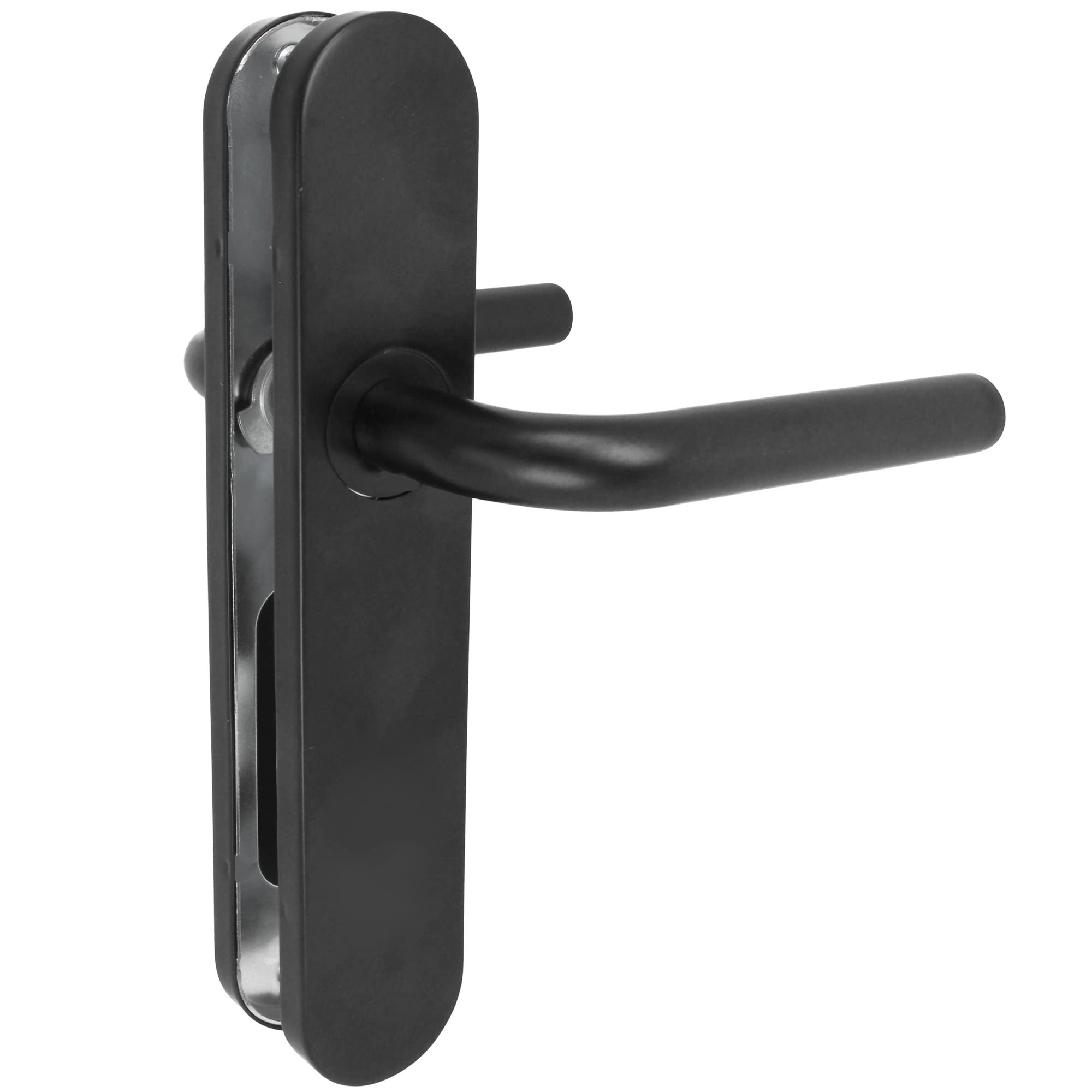 Amig - Set Maniglie Con Piastra Per Porta | Mod. 4PX | 136 X 19 Mm | Quadrato Da 8 Mm | Design Elegante E Semplice | Acciaio Inossidabile Argento Opaco 18/8