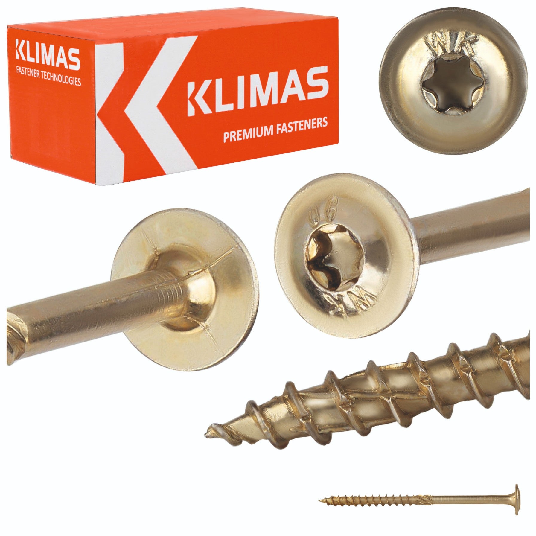 Wkręty ciesielskie Klimas WKCP 10x160 mm do drewna z łbem talerzowym 25szt