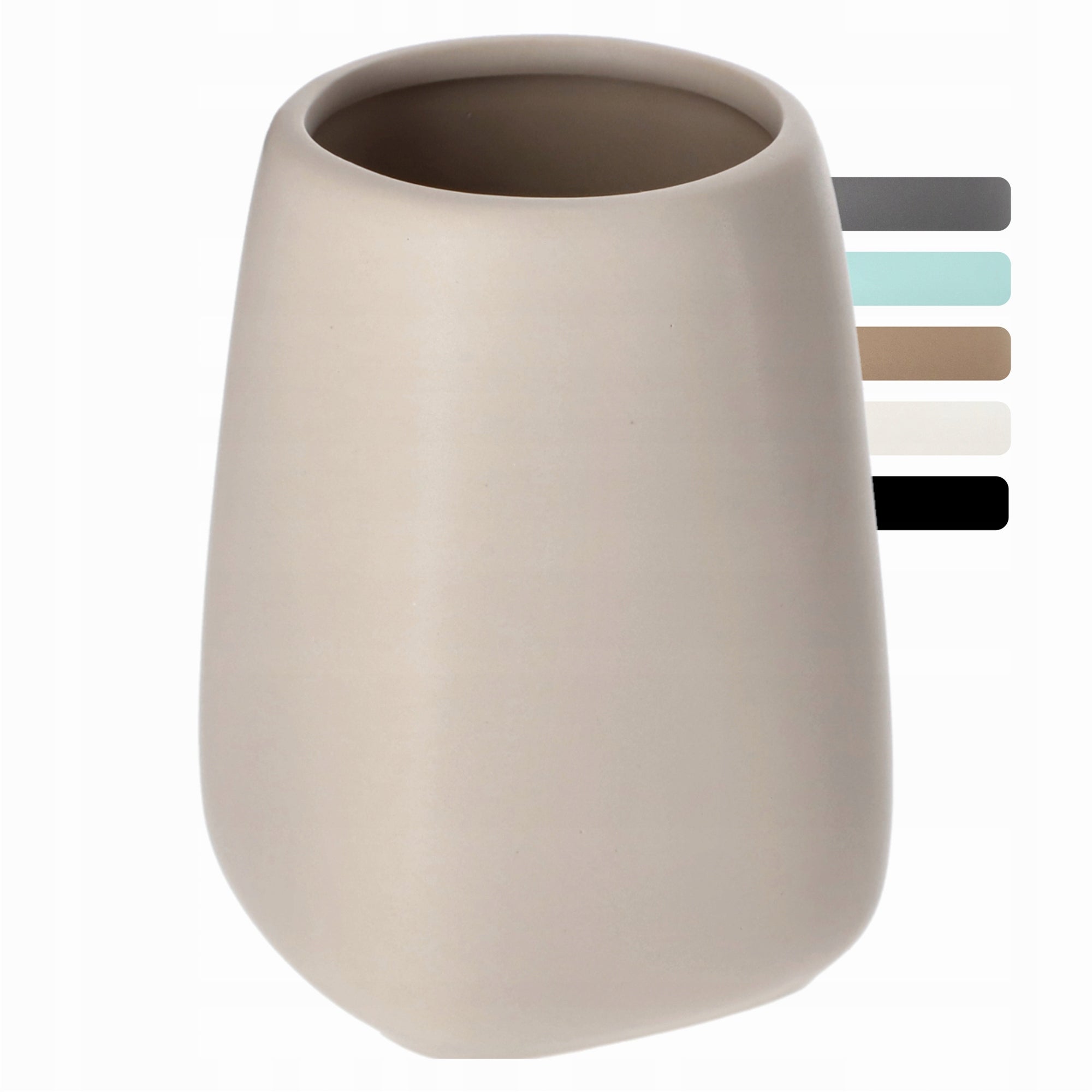 KUBEK NA SZCZOTECZKI DO ZĘBÓW PASTĘ POJEMNIK ŁAZIENKOWY BEŻOWY CERAMICZNY