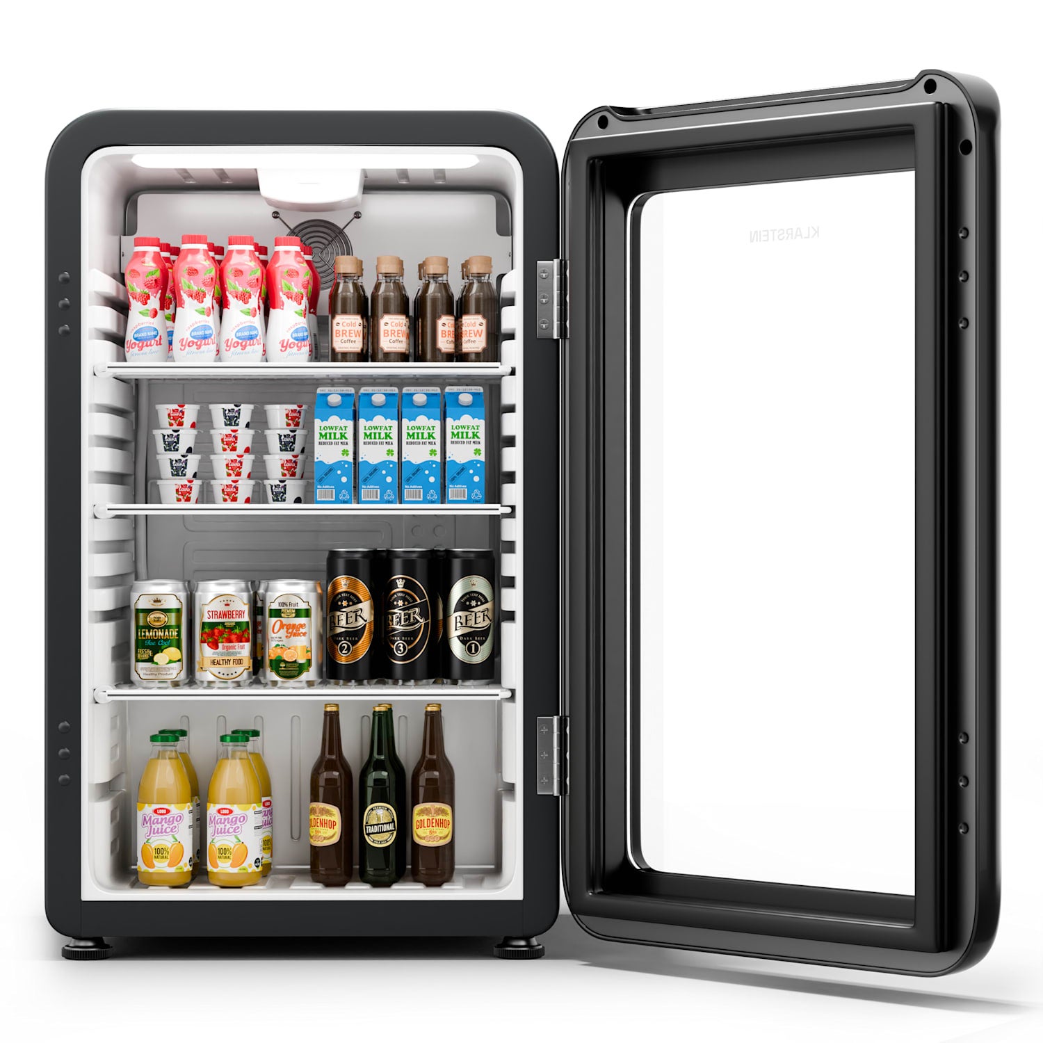 Klarstein Nevera Para Bebidas Audrey Evo, Diseño Retro, Puerta De Cristal, 95 L, Cee C Negro , Leroy Merlin
