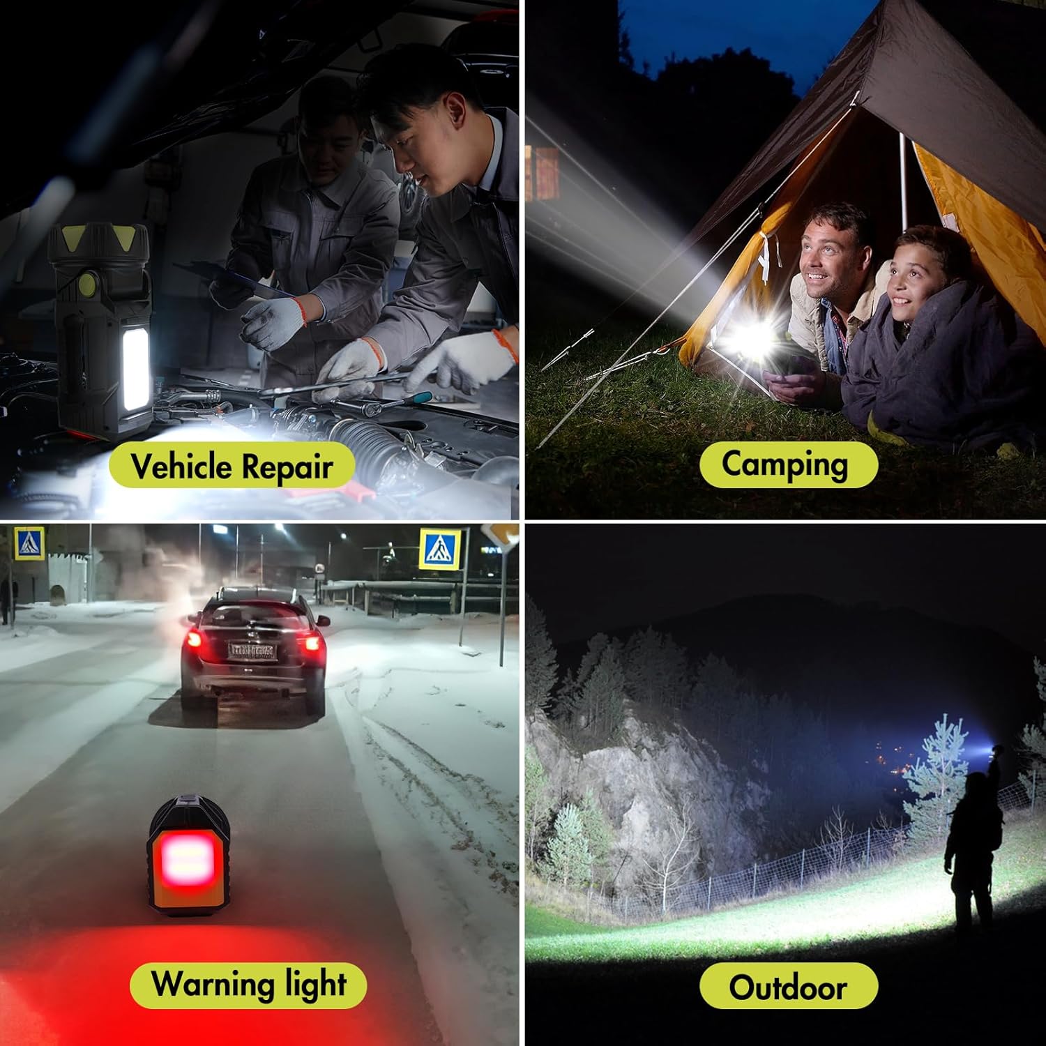 Akumulatorowa latarka LED, superjasna z 8 trybami, przenośna latarka, latarka kempingowa - 5