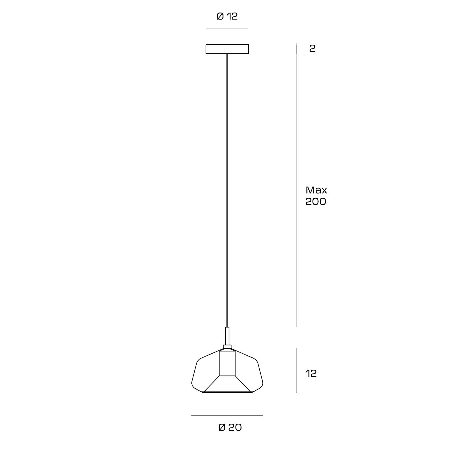X-RAY suspension, en verre, doré - 6