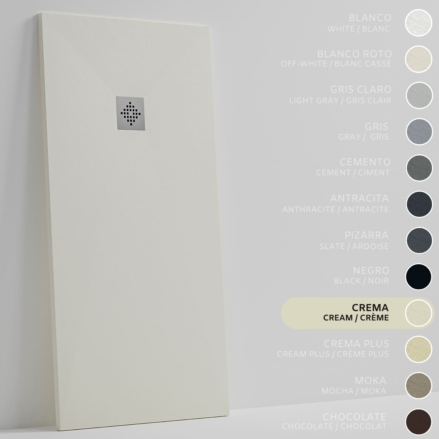 SOULHOME Brodzik prysznicowy– Żywica– Gel Coat– Gładka/Kamienna tekstura – Antypoślizgowy – Kolor kremowy – 100X70- Niski 3 cm– Standard