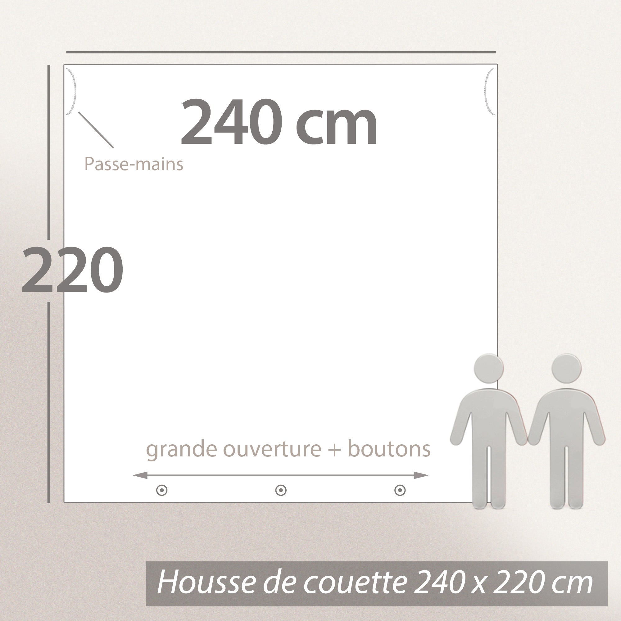 Parure de lit 240x220 FALBALA polyester microfibre Beige - 5