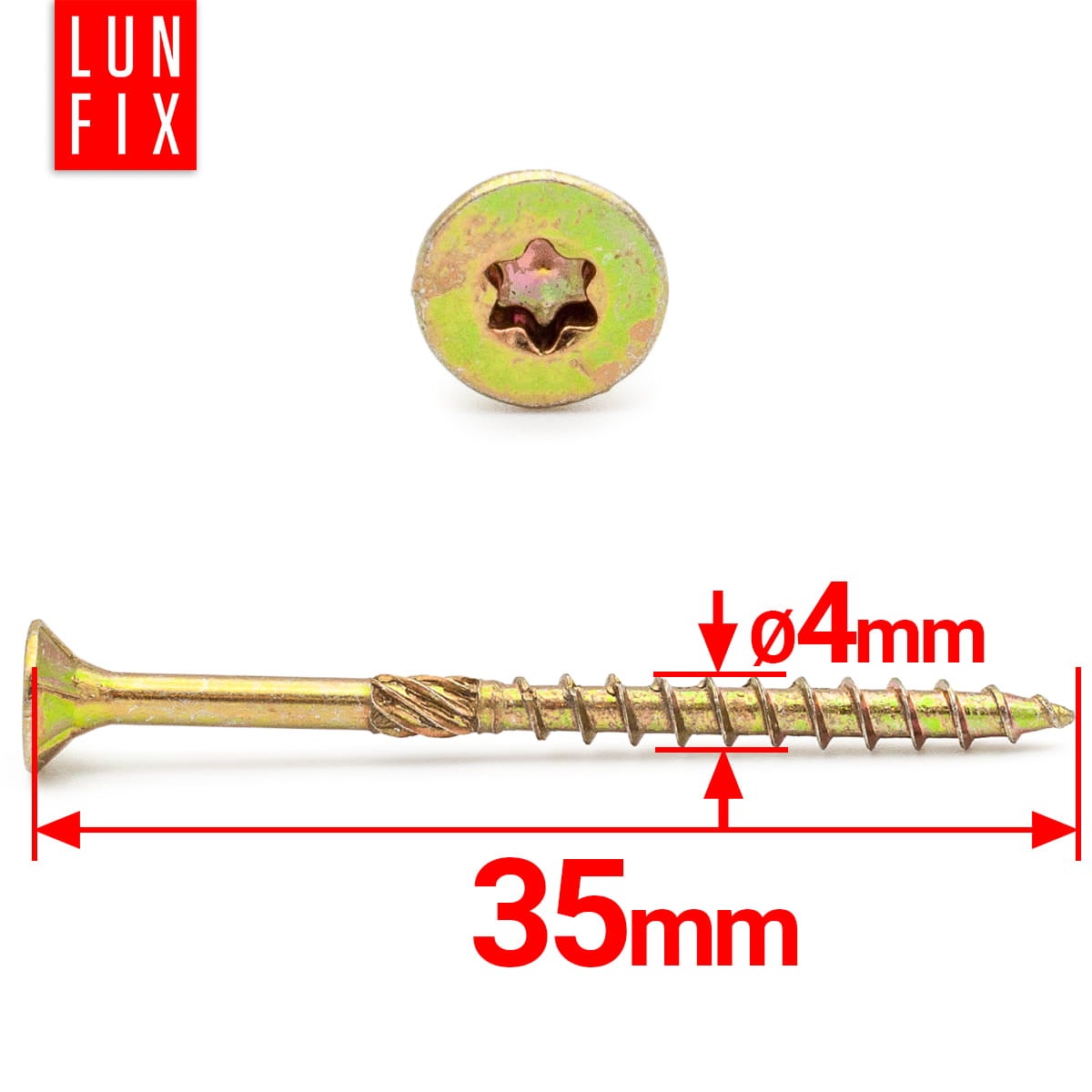 Wkręty ciesielskie z łbem stożkowym 4x35mm 500szt. - 2