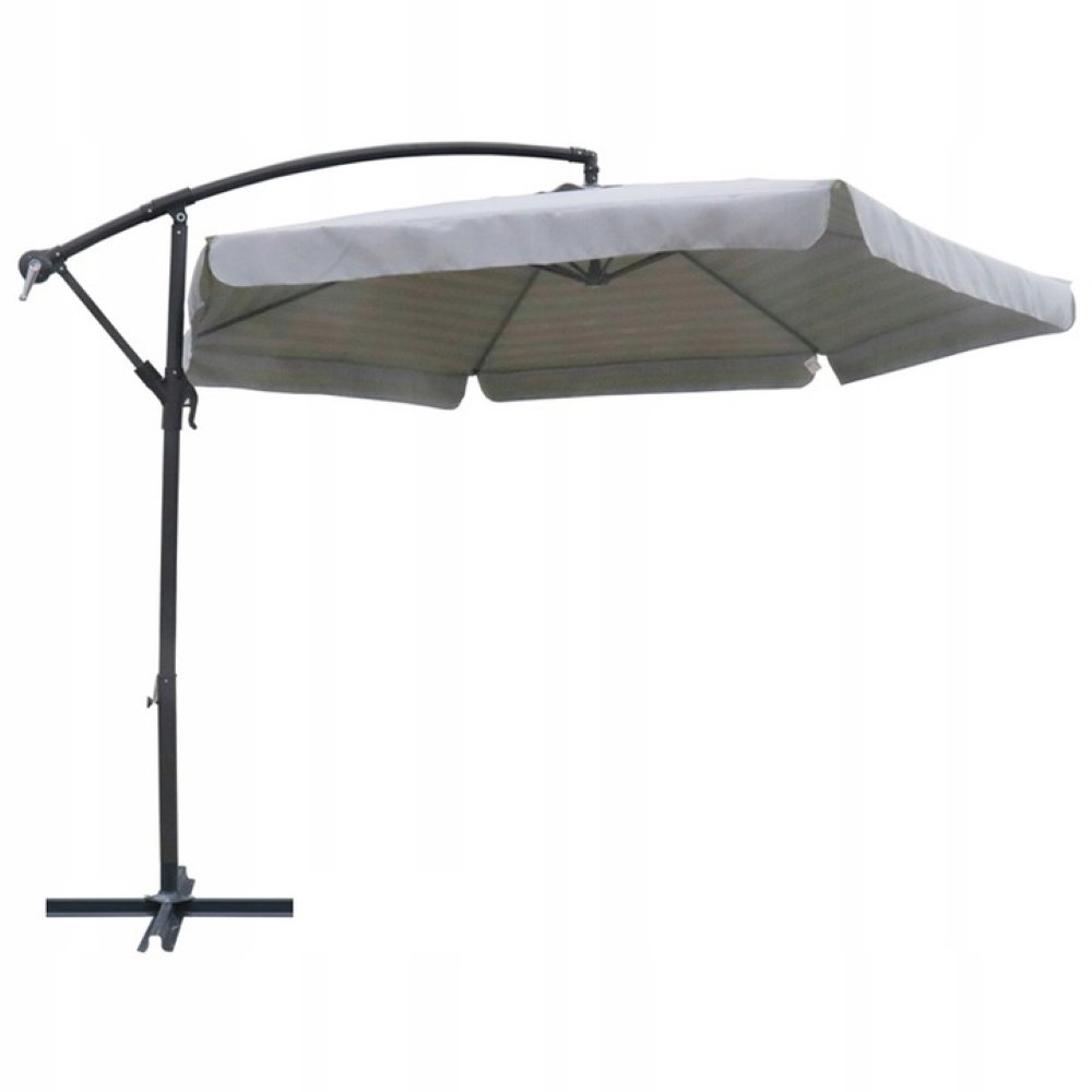 Parasol ogrodowy duży solidny składany z wysięgnikiem 350cm Dallas j. szary
