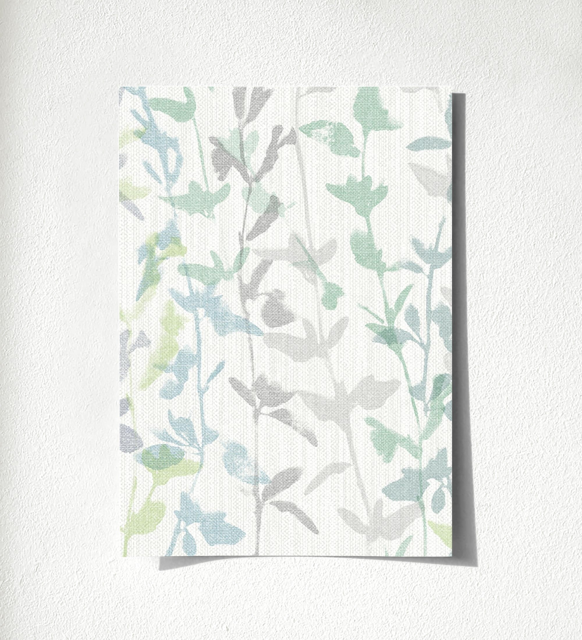 Échantillon DIN A4 de Papier peint vinyle branches et feuilles texturé ...