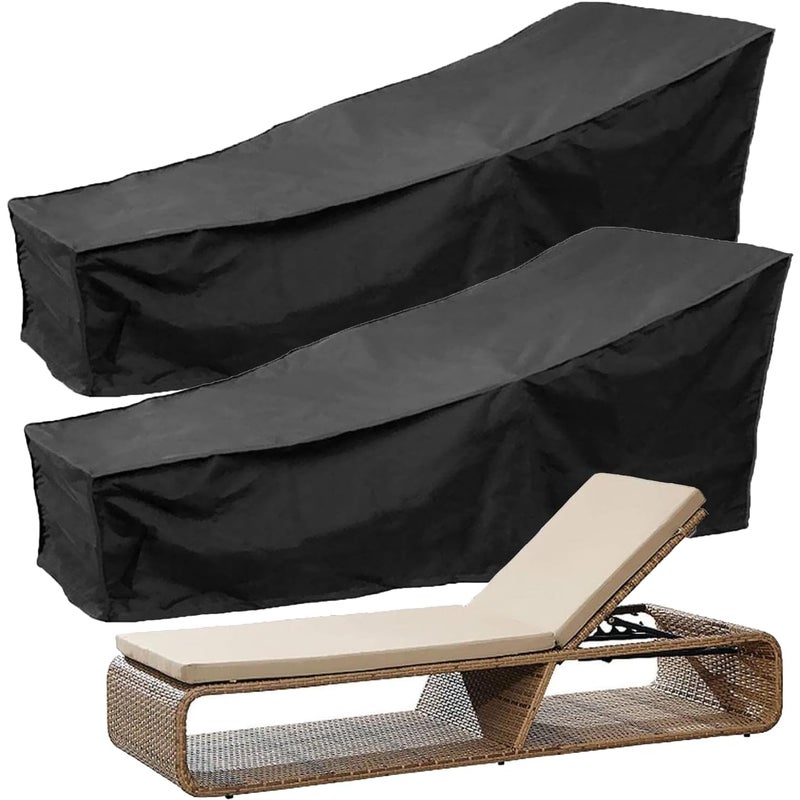 Zestaw 2 pokrowców wodoodpornych i wiatroszczelnych na leżaki ogrodowe - 210 x 75 x 80 cm