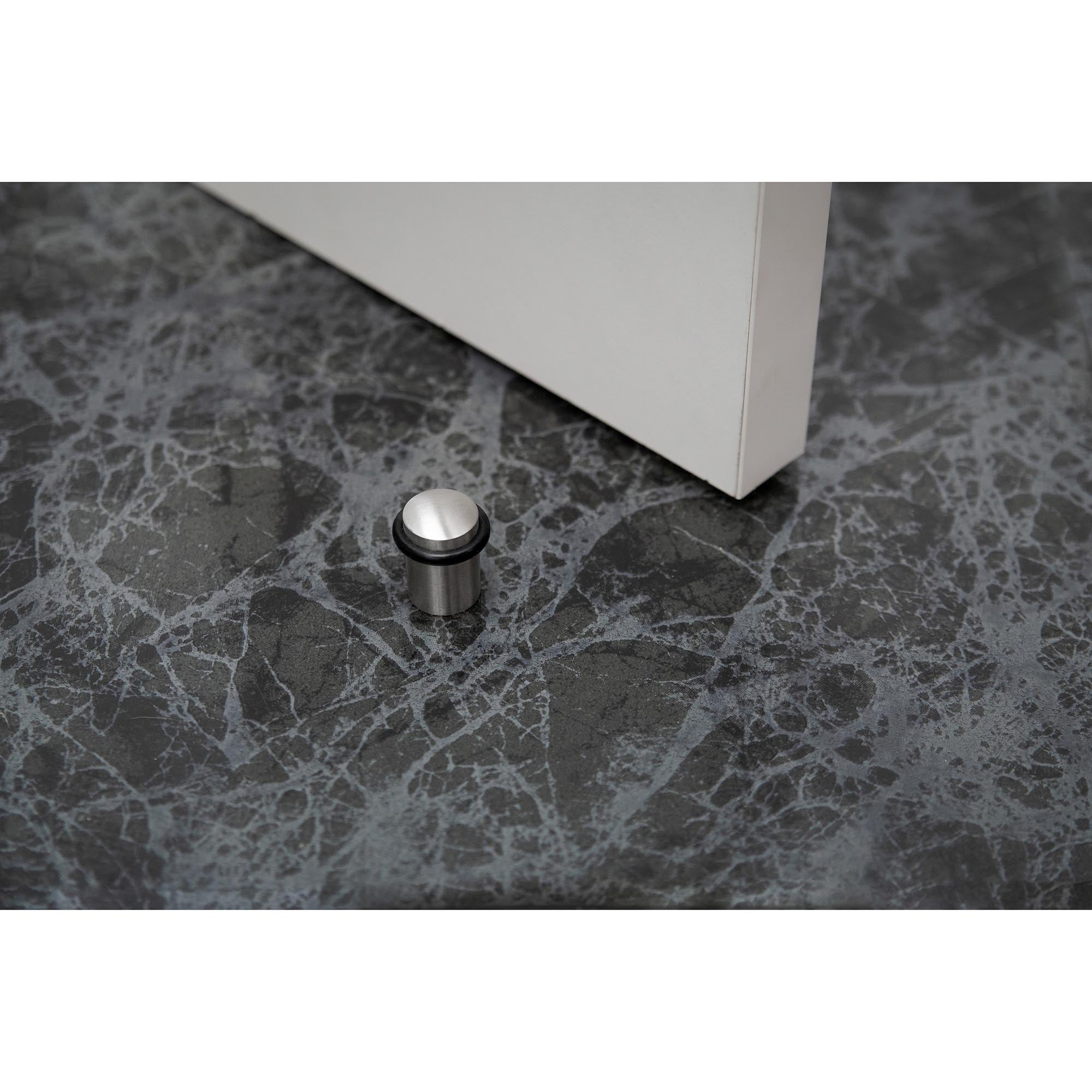 Bloc porte | Style fonctionnel | Protège les murs et les portes contre les impacts | Fabriqué en acier inoxydable | Finition inox mat | Dimensions - 4