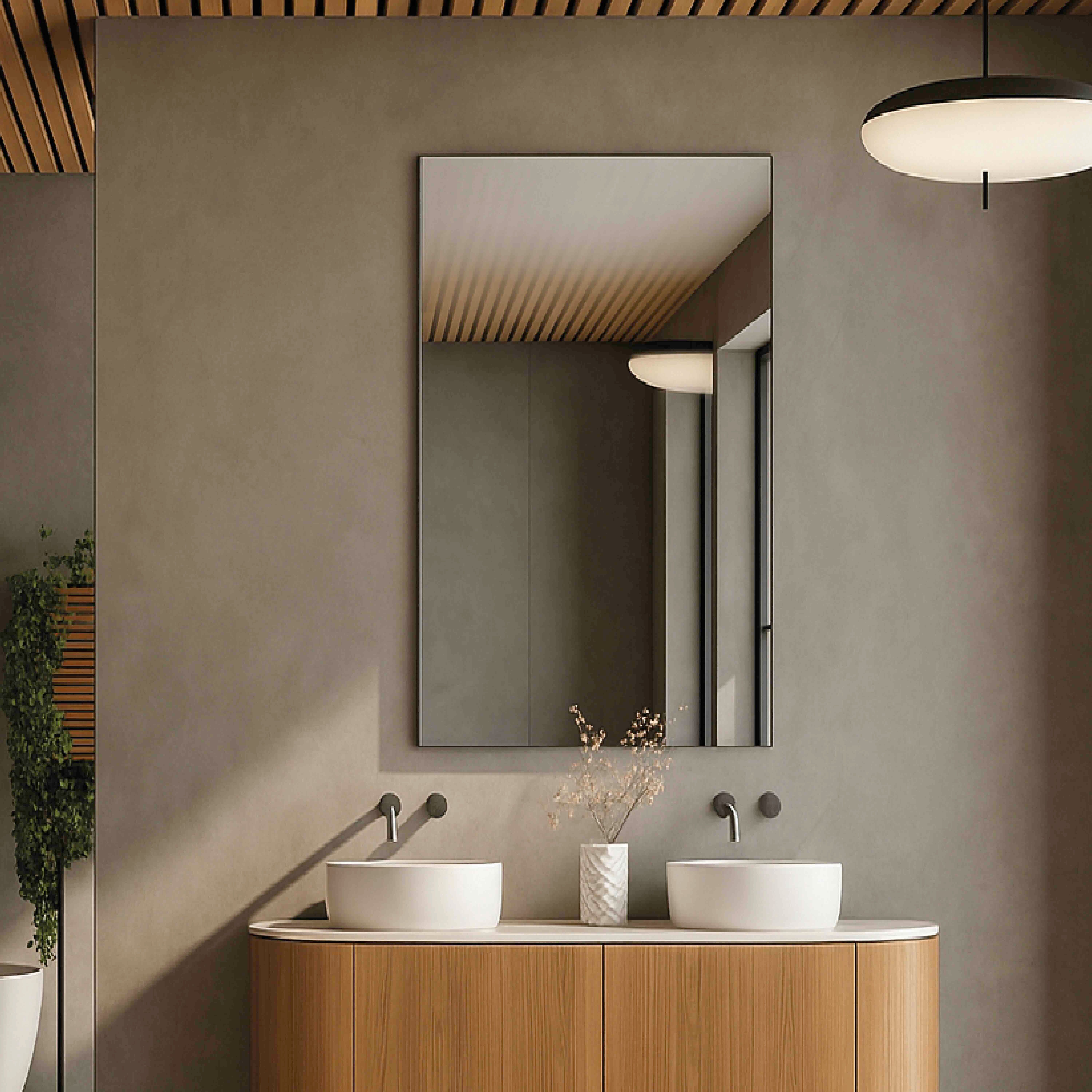 Miroir salle de bain 40 cm simple fixation murale-Jindoli - 4