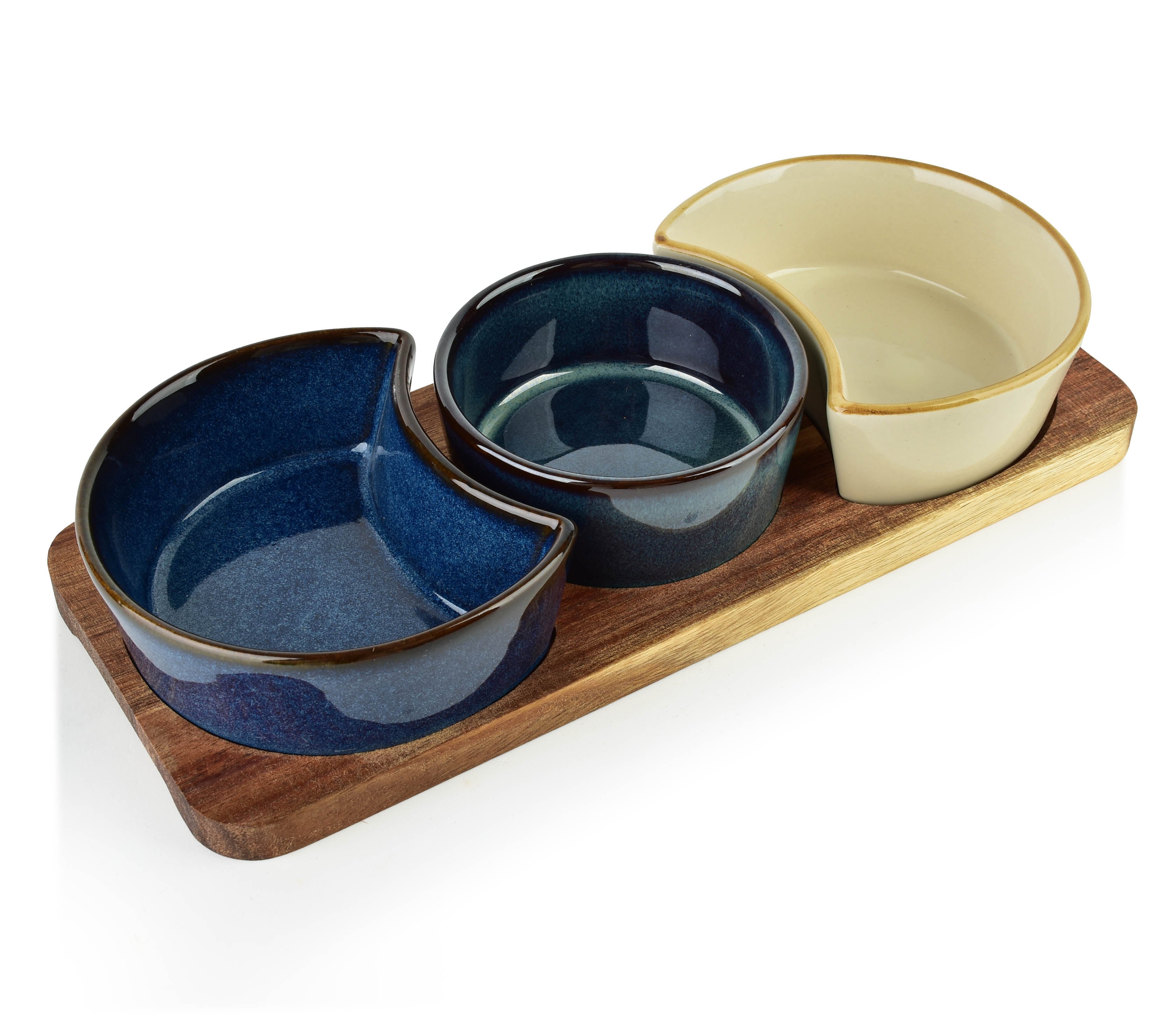 Modern kitchen deska z 3 miskami 8,5x42x/11x9,5x3,5cm(26,5x11x1,2cm)2x150ml 120ml