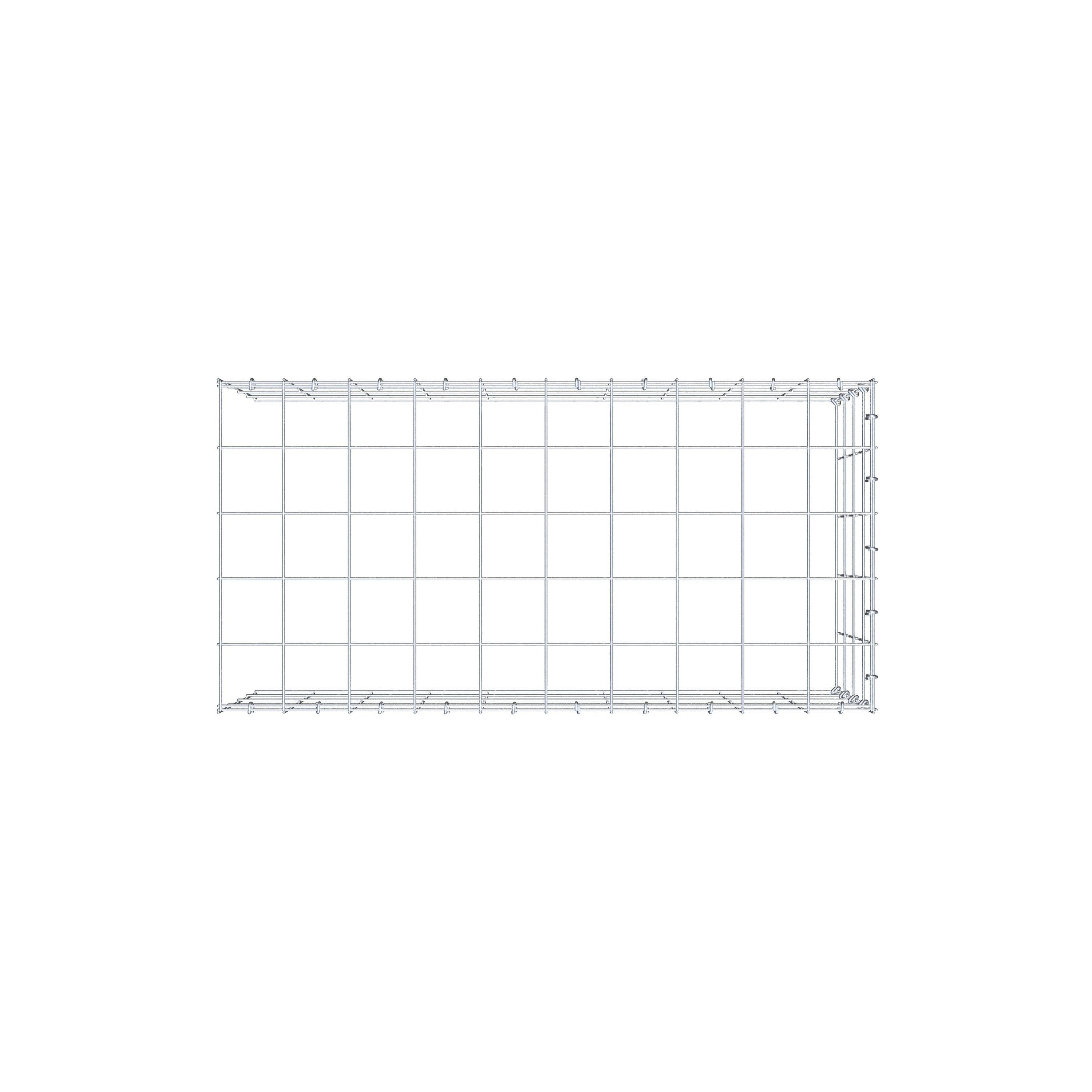 Gavión para ampliar y apilar, 100x40x50cm (LxHxP), malla 10 x 10cm, sin rejilla frontal ni inferior - 9