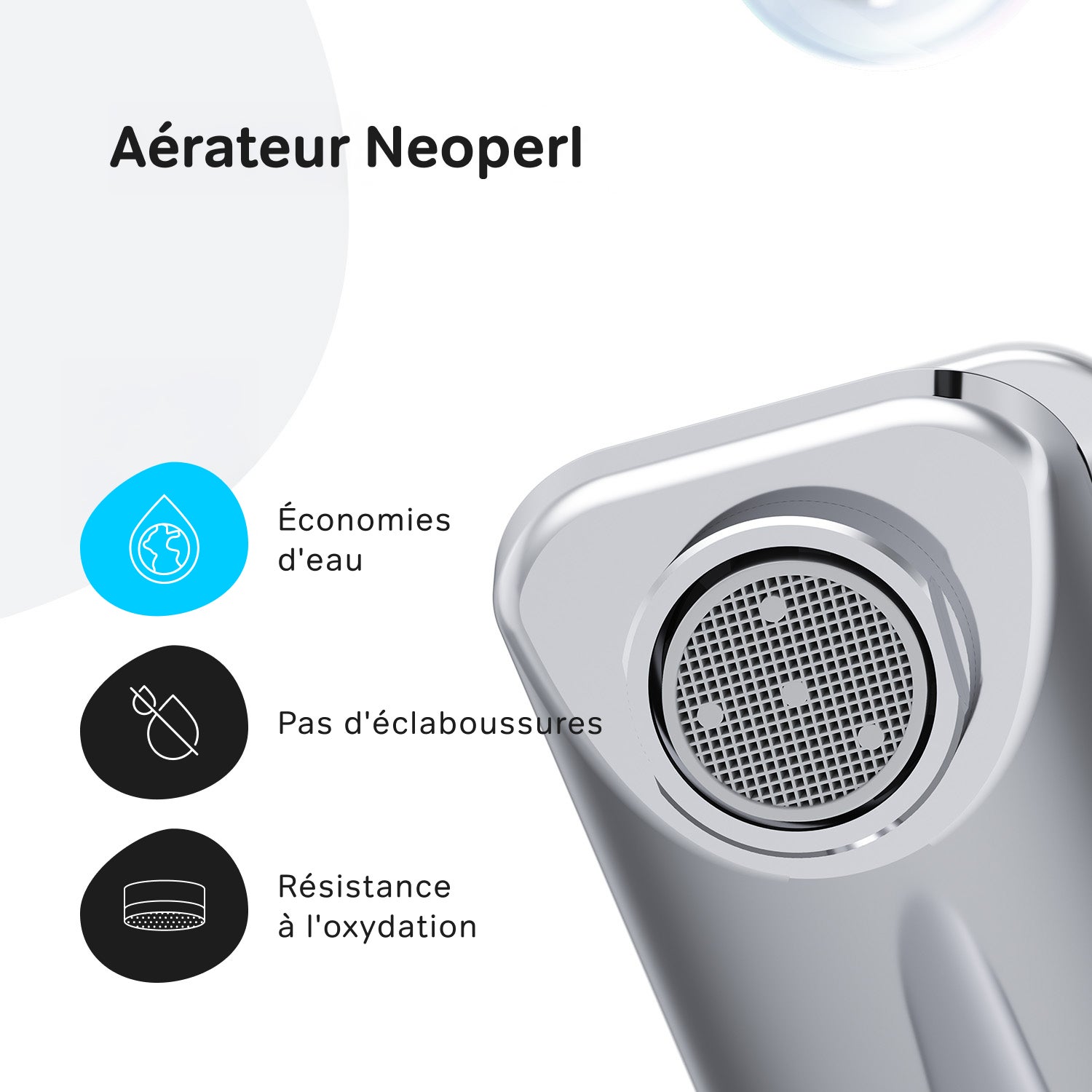 Mitigeur de lavabo Robinet Salle de Bain Robinet de lave-mains avec bonde clic clac, Chromé, taille S, FXA82100 AM.PM - 5