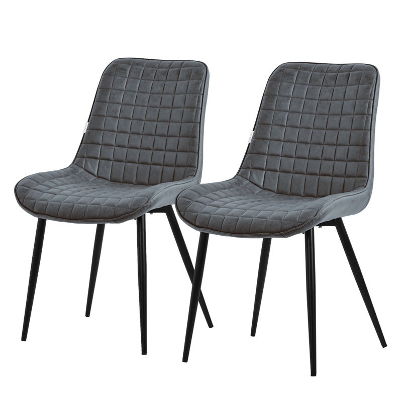 2 krzesła krzesła do jadalni kuchenne do salonu sztuczna skóra PU antracyt