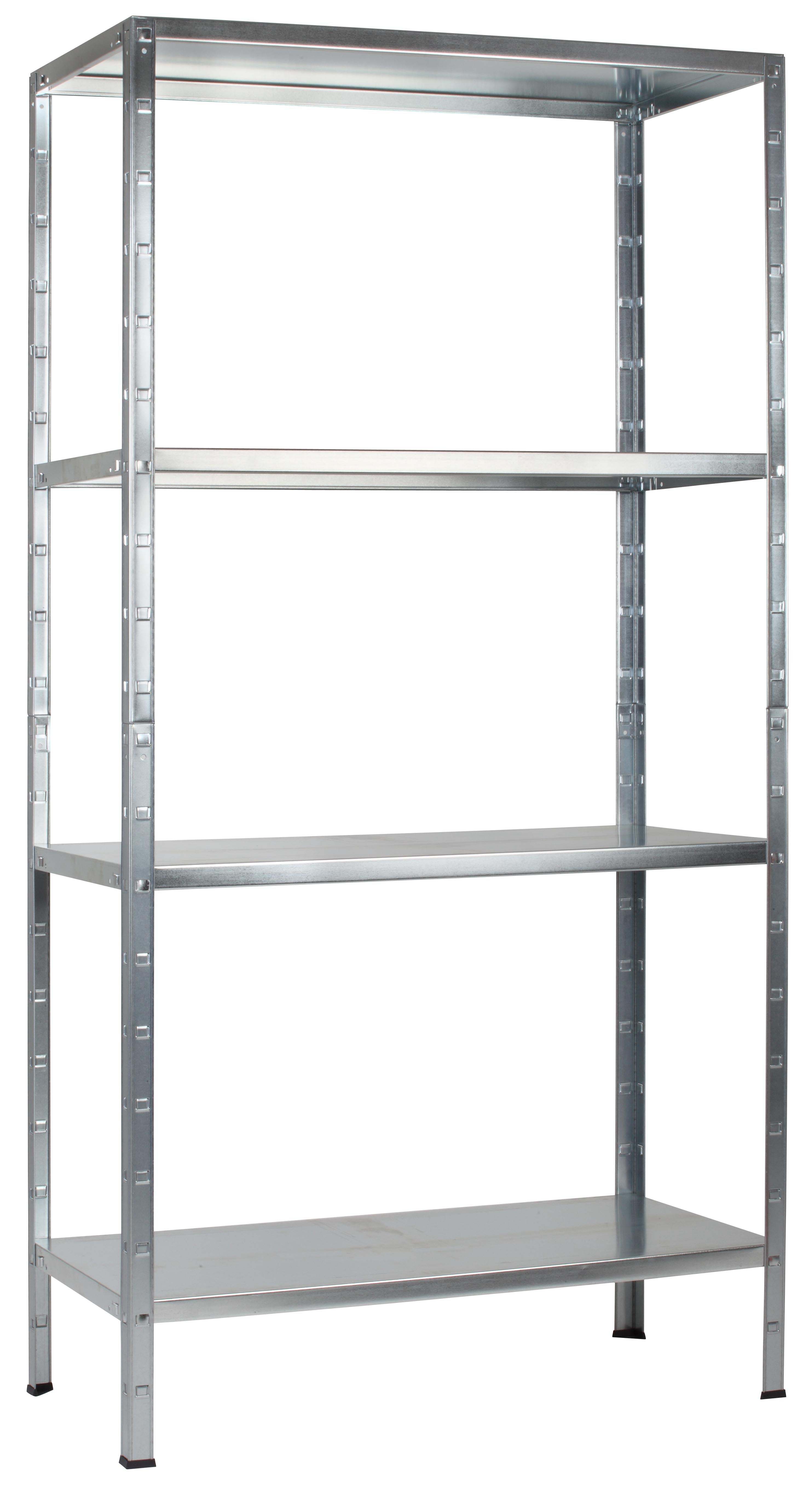 Relaxdays Étagère De Rangement Métal 4 Niveaux - Jusqu'à 160kg - 150x75x30cm Argenté