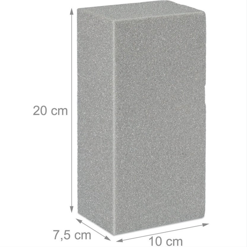 Mousse florale pour les fleurs sèches, lot de 12, briques, Mousse d’arrangement, mariage, 7,5x20x10cm, gris - 4