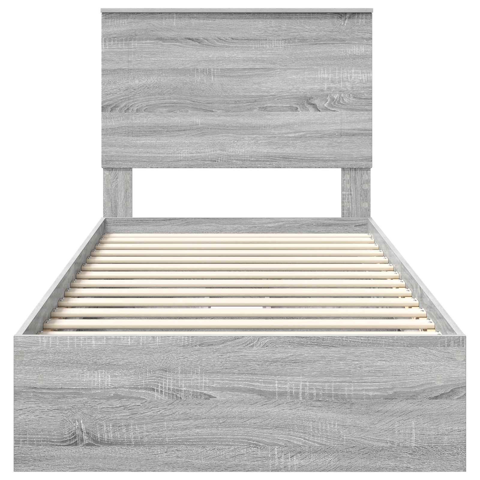Lit de rangement gris 75 x 190 cm en panneau de bois - 8