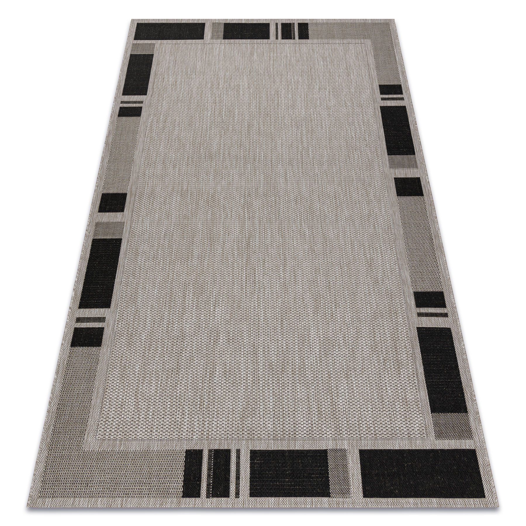 DYWAN SZNURKOWY SIZAL FLOORLUX 20195 srebrny / CZARNA 80x150 cm
