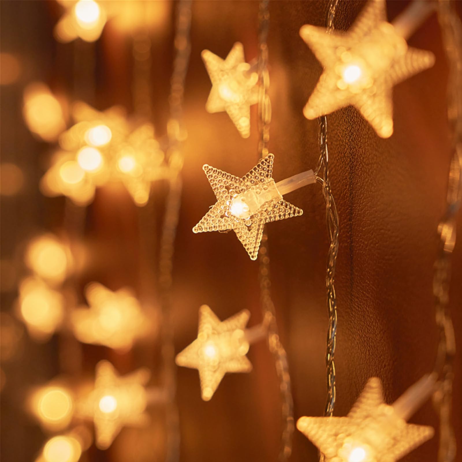Guirlande lumineuse étoilée, 3 m, 20 LED, à piles, blanc chaud, pour Noël, mariage, anniversaire, chambre d'enfant, chambre à coucher, intérieur - 3